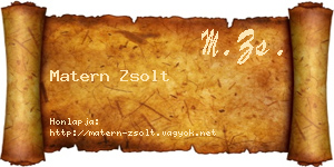 Matern Zsolt névjegykártya