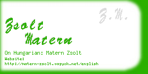 zsolt matern business card